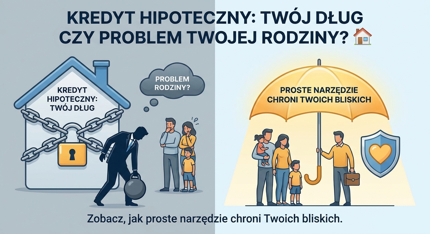 Klucze do domu leżące na umowie kredytowej i polisie ubezpieczeniowej, symbolizujące bezpieczeństwo.