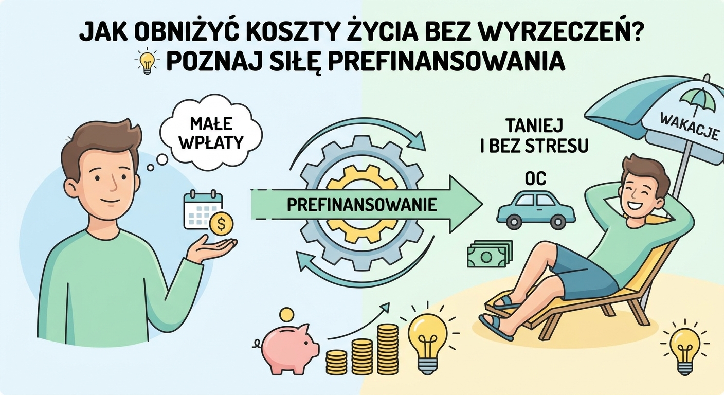 Kalendarz z zaznaczonymi przyszłymi wydatkami i skarbonka symbolizująca oszczędzanie.