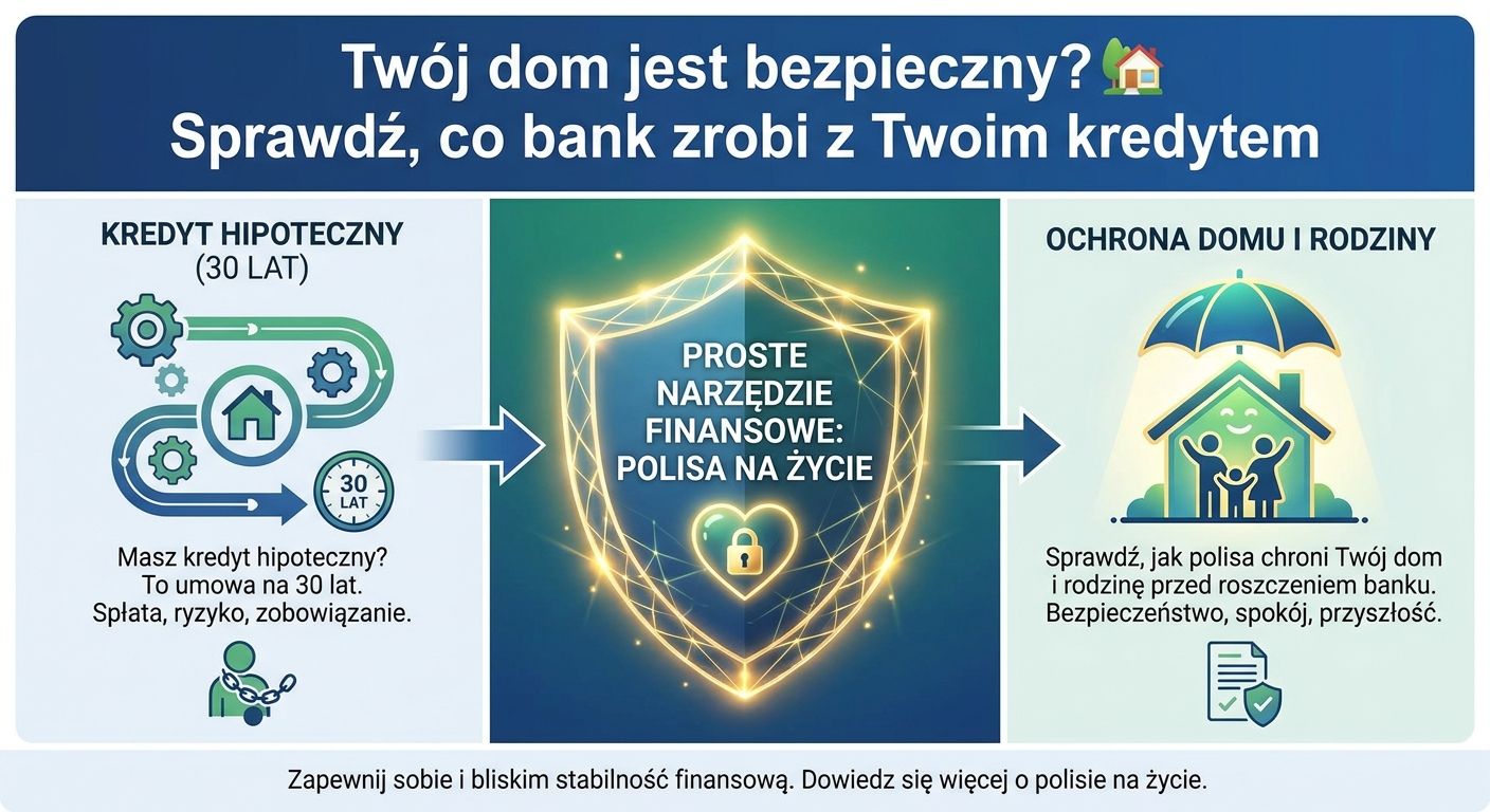 Symboliczny obraz kluczy do domu spoczywających na dokumencie polisy ubezpieczeniowej.
