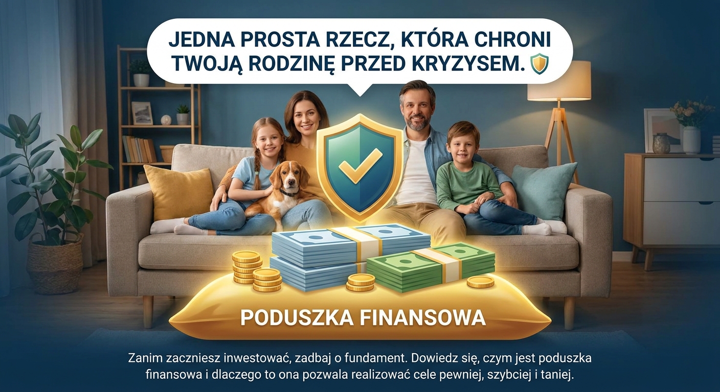 Symboliczna poduszka wykonana z banknotów, leżąca na bezpiecznym sejfie, symbolizująca finansowe bezpieczeństwo.