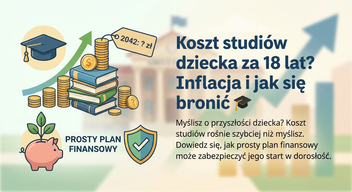 Absolwent w todze rzuca biretem w powietrze na tle uniwersytetu, symbolizując sukces edukacyjny.