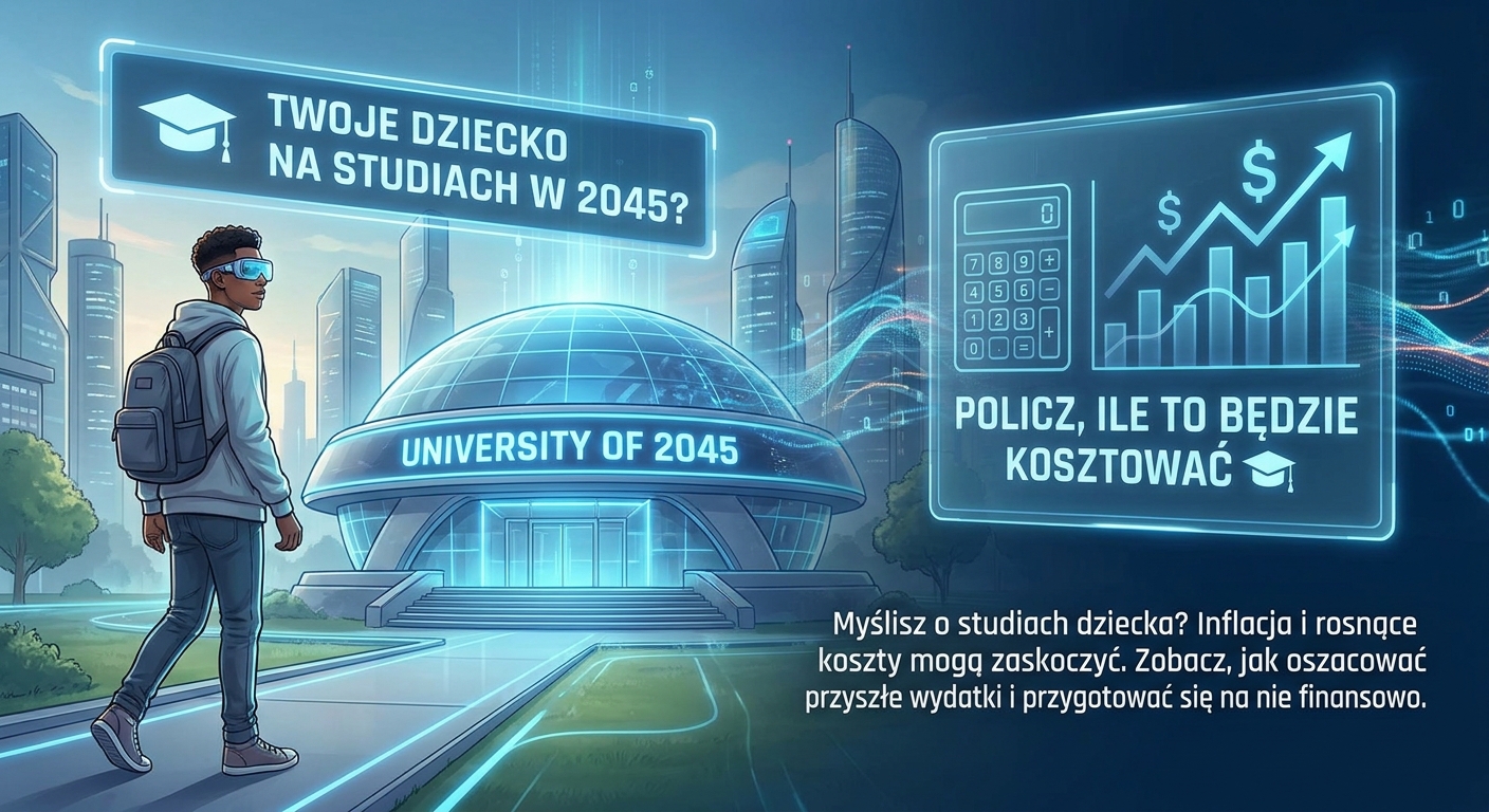 Rodzice z dzieckiem patrzą na dyplom ukończenia studiów, symbolizujący owoc planowania finansowego na edukację.