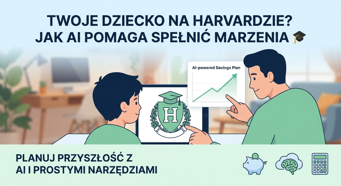 Rodzice z dzieckiem patrzą na symboliczną ścieżkę prowadzącą do uniwersytetu